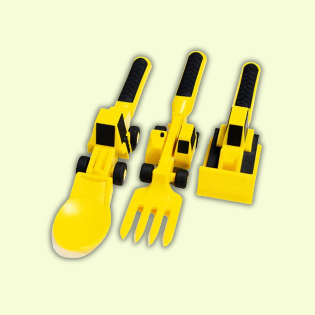 bulldozer cutlery set for kids