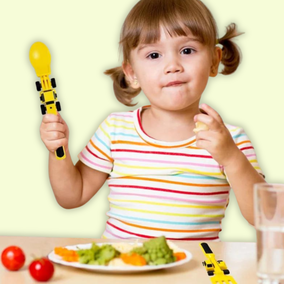 bulldozer cutlery set for kids